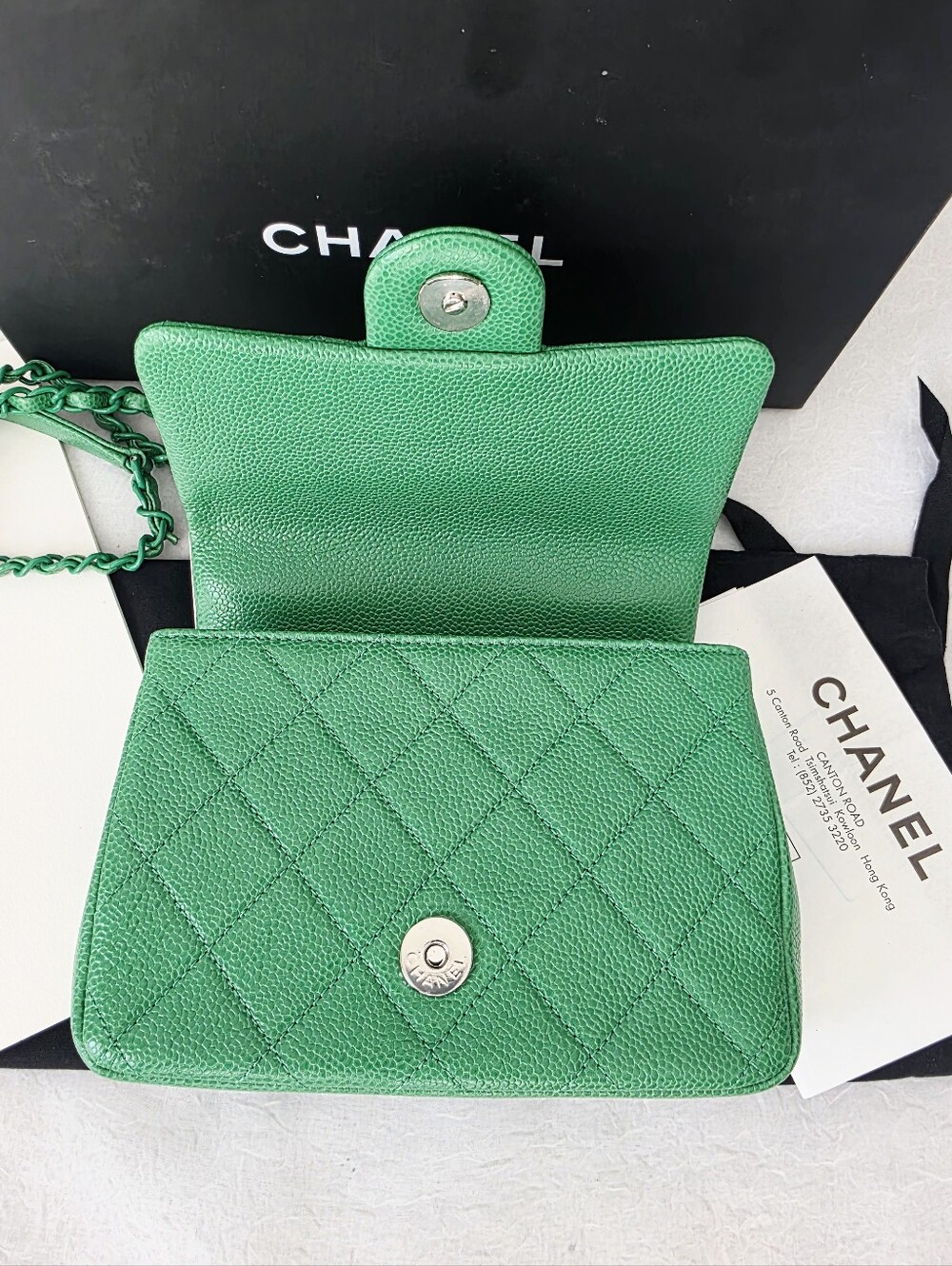 Auth CHANEL Quilted Caviar Incognito Mini Flap Crossbody Bag - Picture 7 of 11